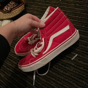 Red & White High Top Vans